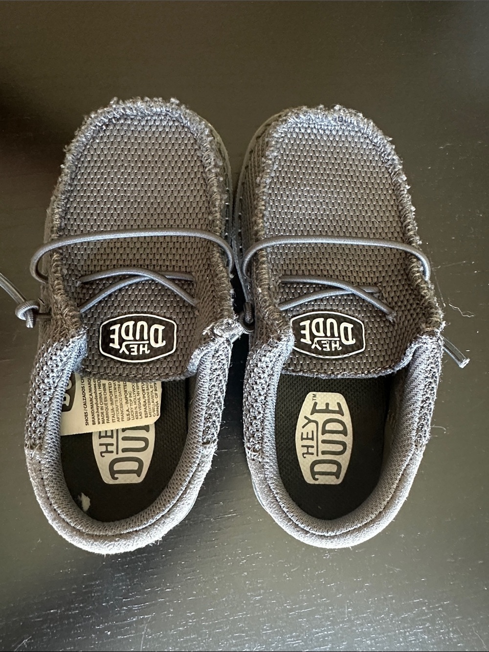 Hey Dude Kids Charcoal Knit Slip-On Moccasins